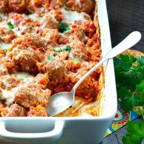 Dump Casserole Recipes, Meatball And Rice, Meatball Rice, Meatball Meals, Baked Italian Meatballs, Dump Recipes, Dump And Bake, Meatballs And Rice, Italian Meatball