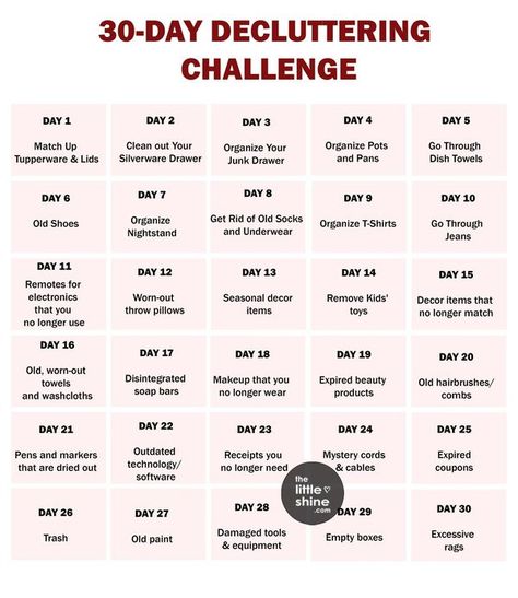 2025 Declutter Challenge, Declutter Challenge 30 Day, Declutter Calendar, 30 Day Declutter Challenge, Organize House, 30 Day Declutter, Decluttering Challenge, Cleaning Diy, Organizational Hacks