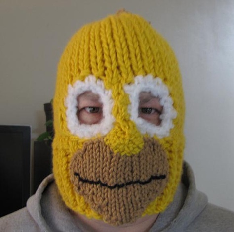 WOW! Ive been using this new weight loss product sponsored by Pinterest! It worked for me and I didnt even change my diet! I lost like 26 pounds,Check out the image to see the website, Homer mask and hat! Homer Simpson, Fun Crochet Projects, Diy Crochet Projects, Yarn Crafts, Cute Crochet, Crochet Crafts, Diy Crochet, Crochet Projects, Needlework