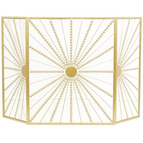 Gold Fireplace Screen, Candle Cluster, Metal Fireplace, Fireplace Screen, Fireplace Screens, Decorative Screens, Mesh Screen, Empty Wall, Retro Wall