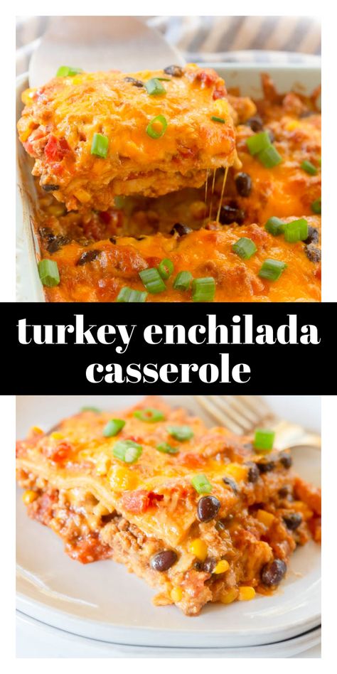 Ground Turkey Mexican Lasagna, Healthy Ground Turkey Enchilada Recipe, Mexican Ground Turkey Casserole, Enchilada Casserole Turkey, Enchiladas Turkey Ground, Turkey Zucchini Enchilada Casserole, Healthy Enchiladas Casserole, Mexican Casserole With Ground Turkey, Healthy Enchilada Bake