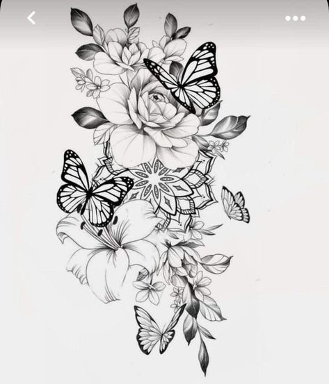 Flowers Tattoos For Women, Tattoos For Women 2023, Popular Tattoos For Women, Tropisches Tattoo, Tattoos Feather, Tattoos Feminine, Side Thigh Tattoos, Masculine Tattoos, Tattoos Love