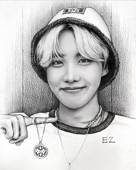 Jhope Sketch, Jhope Drawing, Bangtan Drawings, Art Journal Challenge, Mehndi Designs Bridal Hands, Best Anime Drawings, Art Photography Portrait, Animation Art Sketches, Mermaid Coloring Pages