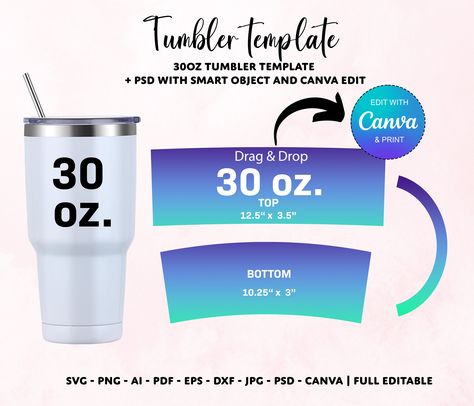 30oz tumbler template, Tumbler Sublimation template, 30oz Tumbler Wrap Template, SVG Template for 30oz tumbler, Canva Tumbler template by PrintQueenStudio on Etsy Tumbler Sublimation Template, Stanley 30oz, Folder Image, Tumbler Wrap Template, Tumbler Template, 30 Oz Tumbler, 40oz Tumbler, Party Prints, Personalized Tumblers