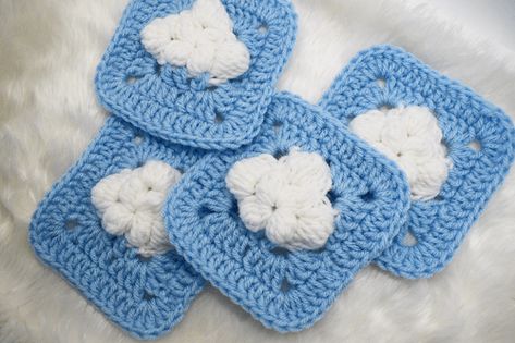 Crochet Clouds Pattern, Cloud Granny Square Pattern Free, Crochet Cloud Granny Square, Cloud Granny Square Pattern, Cloud Granny Square, Yoga Mat Bag Pattern, Crochet Cloud, Granny Square Pattern Free, Preemie Crochet