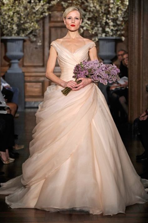 Romona Keveza Bridal, Pink Wedding Gowns, Short Bride, Romona Keveza, Pink Wedding Dresses, Martha Stewart Weddings, Wedding Dress Accessories, Gorgeous Gowns, Gown Wedding Dress