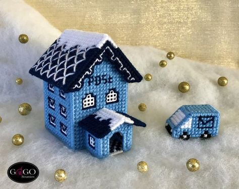 Winter Village, Plastic Canvas Crafts, Canvas Crafts, Little Birds, Plastic Canvas Patterns, Winter House, Canvas Patterns, Plastic Canvas, Flower Shop