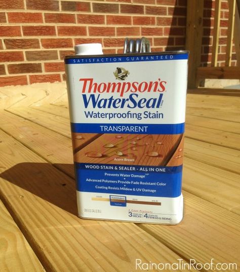 Staining Pressure Treated Wood via RainonaTinRoof.com #deck #staining #Thompsons Staining Pressure Treated Wood, Diy Cedar Planter Box, Treated Wood Deck, Deck Sealer, Deck Staining, Outdoor Deck Design, Deck Sealing, Pressure Treated Deck, Big Bedroom