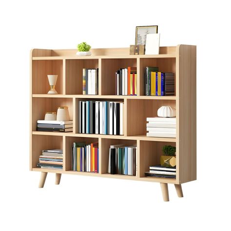 PRICES MAY VARY. ★Dimensions: 12 size available for option; Choose the suitable size for your space. ★Reliable & Sturdy Construction: Made of solid wood. This wooden bookcase matches a variety of home decor styles. ★Wide Application: This stylish, modern storage organizer shelf is perfect for living room, bedroom, office, small apartment and so on, creating a comfortable family leisure area for you. ★Easy Installation: Easy to Assemble, come with the instruction manual and all accessories needed Desk Bookcase Combo, Short Bookcases, Study Room Library, Retro Bookcase, Floating Book Shelves, Book Storage Ideas, Bookshelves For Small Spaces, Mid Century Modern Bookcase, Library Study Room