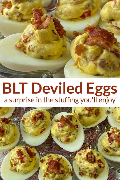 Blt Deviled Eggs, Fancy Deviled Eggs, Bacon Deviled Eggs Recipe, Best Blt, Blt Bites, Smoked Deviled Eggs, 2023 Thanksgiving, Southern Deviled Eggs, Devilled Eggs Recipe Best