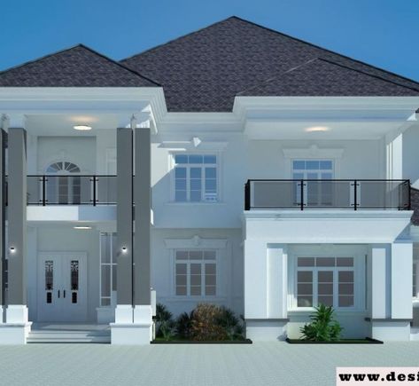 5 BEDROOM DUPLEX 5 Bedroom Duplex Floor Plans, Five Bedroom House Plans, Duplex For Sale, Affordable House Plans, Duplex Design, Guest Toilet, Duplex House Plans, Duplex House, Beautiful House Plans