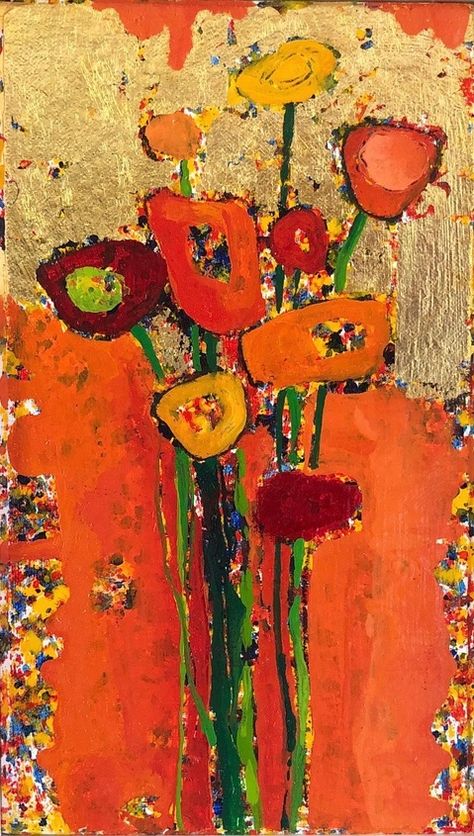 Impressionistic Flowers, Fun Paintings, Acrylic Inspiration, Abstract Roses, Inner Energy, Abstract Flower Art, Soyut Sanat Tabloları, Desert Art, Abstract Flower Painting