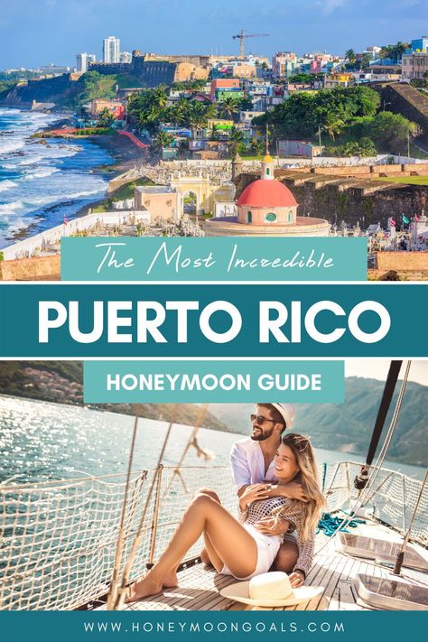 You’ve just had your fantasy wedding, and you are ready for your ideal honeymoon. Puerto Rico, a Caribbean island off the coast of eastern Florida, has a great deal to offer to make your honeymoon dreams come true. It’s the ultimate island for romance, adventure, and total relaxation. And there’s much more. #puertoricohoneymoon Honeymoon Goals | Honeymoon Resorts | Beach Honeymoon | Destination Honeymoon All Inclusive Resorts Puerto Rico, Puerto Rico Honeymoon Itinerary, Puerto Rico Itenary, Hotels Puerto Rico, Puerto Rico Excursions, All Inclusive Honeymoon, Couples Resorts, Beach Honeymoon Destinations, Puerto Rico Vacation