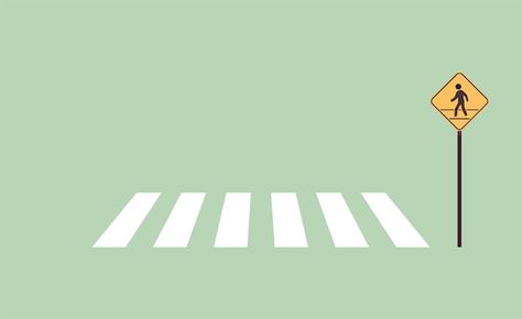 Pedestrian sign and traffic road sign fl... | Premium Vector #Freepik #vector #stop-sign #traffic-signs #traffic-signal #zebra-crossing Zebra Crossing Illustration, Pedestrian Illustration, Road Sign Illustration, Pedestrian Sign, Road Graphic, Signs Traffic, Pretty Illustration, Yearbook Cover, Pedestrian Crossing