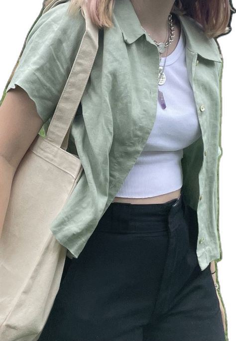 Tank Top Over Turtleneck Outfit, Tank Top Over Turtleneck, Bookworm Clothes, Green Top Outfit, Green Outfits For Women, Green Outfits, Turtleneck Outfit, Cute Modest Outfits, Casual College Outfits