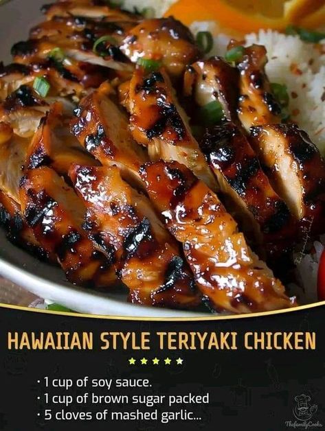 Easy Diabetic Recipes | HAWAIIAN STYLE TERIYAKI CHICKEN | Facebook Shoyu Chicken, Chicken Crock Pot, Grandma Cooking, Hawaiian Food, No Calorie Foods, Half Time, Teriyaki Chicken, Chicken Dishes Recipes, Hawaiian Style