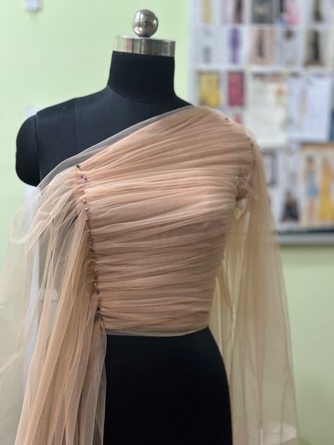 Test fit Drapped tulle fabric #fashion #tulle #draping #beige Tulle Draping, Tulle Fabric, Fabric, Quick Saves, Art