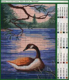 Pato #2 Cross Stitch Horse, Cross Stitch Landscape, Cross Stitch Kitchen, Beautiful Cross Stitch Pattern, Nature Cross Stitch, Pola Kristik, Cross Stitch Bird, Cross Stitch Pictures, Cross Stitch Animals