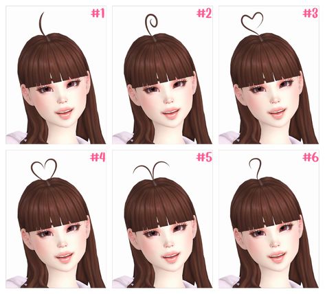 sadlydulcet: ahoge! 6 ahoge / hair strands found... : MMFINDS Ahoge Hair, Sims 4 Anime, Pelo Sims, Sims 4 Body Mods, Sims 4 Cc Folder, Free Sims, Hair Strands, Sims 4 Gameplay, Sims Games