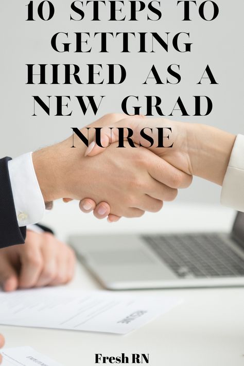 Getting hired as a new grad nurse is not always simple. These 10 tips will help you land your first nursing job. #FreshRN #nurse #nurses #newgrad #interview New Grad Nurse Interview Questions, Interview Tips For Nurses, New Grad Nursing Resume, Nursing Interview, Job Interview Prep, Graduate Nurse, Behavioral Interview Questions, Nursing Positions, New Grad Nurse