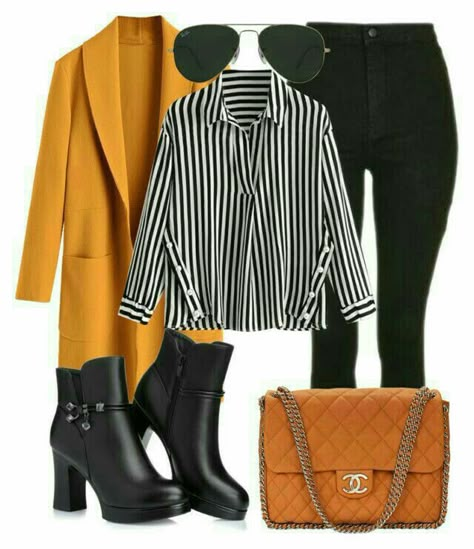 @AranzaDrive ❁ Yellow Coat, Mode Vintage, Fashion Mode, Work Attire, Mode Inspiration, Office Outfits, Outfit Idea, Fall Winter Outfits, Work Casual