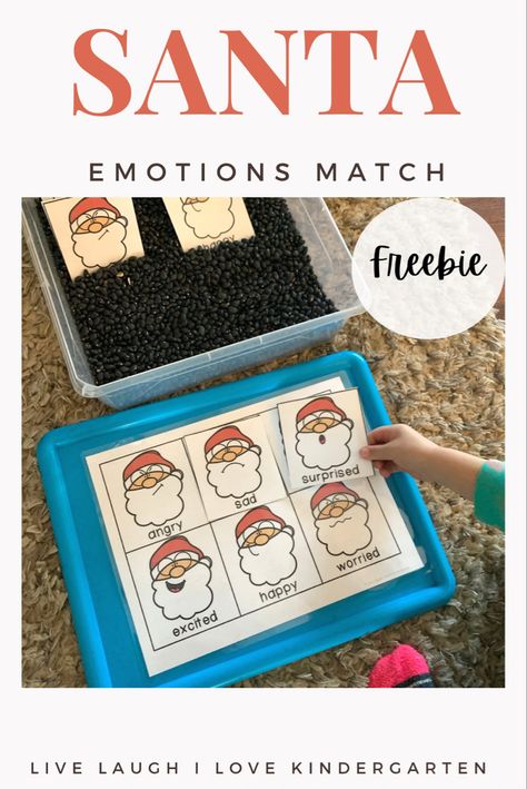 Free emotions match center! Pick a Santa and match it to the same emotion. Santa Activities For Toddlers, Santa Activities Preschool, Social Emotional Activities Preschool, Social Emotional Learning Preschool, Emotions Preschool Activities, December Lesson Plans, Santa Activity, Santa Claus Crafts, December Lessons