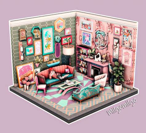 Sims 4 Maximalist, Sims 4 Maximalist Cc, Maximalist House, Sims Room, Ts4 Builds, Sims Rooms, Maximalist Room, Sims Memes, Sims 4 House Building