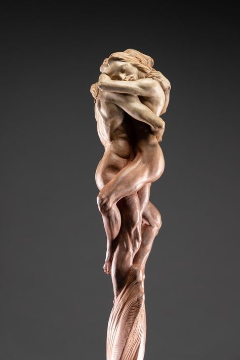 Richard MacDonald, Genesis (Origins Column), 2020 Third Life, Exhibition Models, Sculpture Lessons, Human Sculpture, Dark Art Illustrations, Male Figure, Ancient Symbols, Figurative Sculpture, Anatomy Art