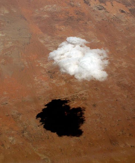 A cloud and its shadow, floating over the Arizona desert, by Clashmaker, via Flickr Partly Cloudy, Cloud Photos, Sky And Clouds, Birds Eye View, Sharjah, Aerial Photography, Birds Eye, Of The Earth, Aerial View