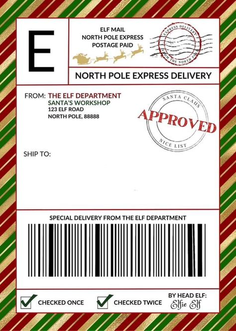 Special Delivery Elf On The Shelf, Elf On Shelf Letter Arrival, Elf Delivery Ideas, Elf On The Shelve Arrival Letter, Elf On The Shelf Delivery Label, Editable Elf On The Shelf Arrival Letter, Elf Arriving Letter, Elves Arrival Letter, Elf On Shelf Letter