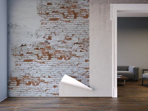 PLASTER BRICK WALL | Design Murals | Behangfabriek Plaster Brick Wall, Urban Style Interior, تاج محل, Brick Wall Ideas, Brick Wall Wallpaper, Textures Murales, Industrial Wall Decor, Industrial Style Decor, Organic Art