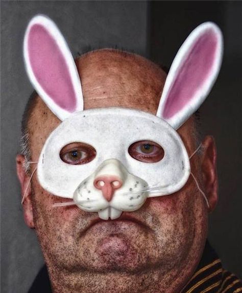 Funny Easter Pictures, Creepy Old Man, Easter Bunny Pictures, Here Comes Peter Cottontail, Bunny Mask, Easter Pictures, Easter Photos, Bunny Pictures, Easter Humor