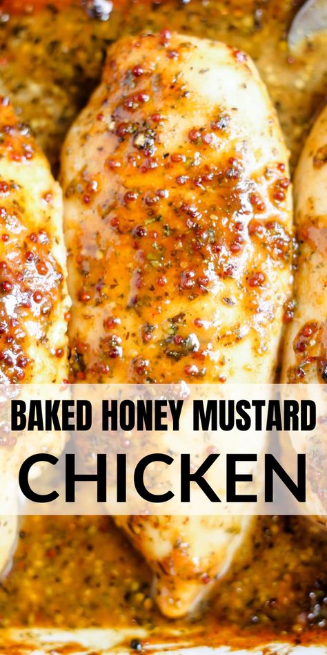 A dish of baked honey mustard chicken. Cheesy Honey Mustard Chicken, Honey Mustard Chicken Tenderloins, Spicy Honey Mustard Chicken, Baked Honey Chicken Recipes, Honey Chicken Recipe Easy Baked, Honey Mustered Chicken, Honey And Mustard Chicken Recipe, Recipes Using Honey Mustard, Chicken Honey Mustard Recipes