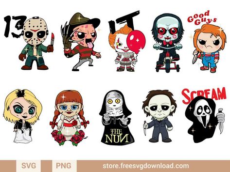 Chibi Horror Movie Characters, Character Names Girl, Cartoon Horror Characters, Names Male, Michael Myers And Jason, Halloween Names, Horror Cartoon, Halloween Character, Halloween Characters