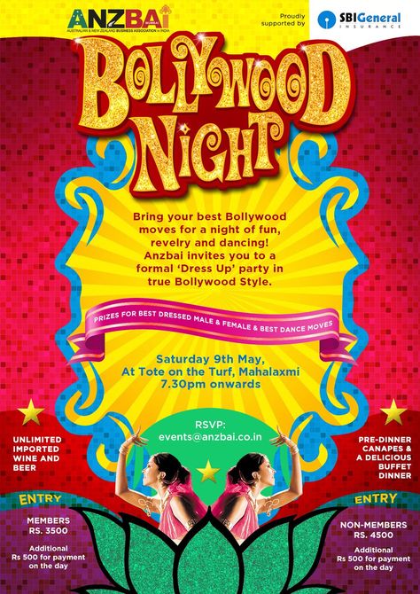 Bollywood Night Poster, 90s Party Invitation, Bollywood Party Decorations, Game Night Invitation, Retro Theme Party, Bollywood Night, Birthday Photobooth, Bollywood Theme Party, Retro Night