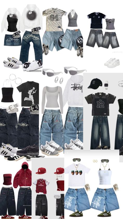 Streetwear Outfits For School, Matching Couple Outfits Streetwear, What To Wear To Meet His Parents, Simple Matching Outfits For Couples, Matching Outfits For Couples, Outfits For Couples, Street Style Outfits Casual, Cute Outfits With Jeans, Streetwear Fits