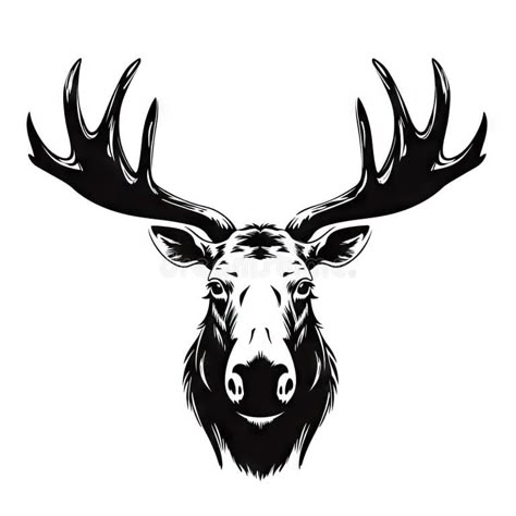 Moose Tattoo Design, Moose Head Drawing, Moose Head Tattoo, Moose Skull Tattoo, Forest Animal Tattoo, Moose Tattoos, Wild Animal Silhouette, Hunting Fishing Tattoo, Moose Skull