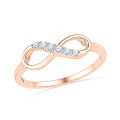 Diamond Accent Infinity Ring in 10K Rose Gold Rose Gold Infinity Ring, Decor Indian Wedding, Rose Gold Engagement Ring Set, Gold Infinity Ring, Rings Rose Gold, Cheap Diamond Rings, Infinity Diamond Ring, Home Decor Indian, Rose Gold Promise Ring