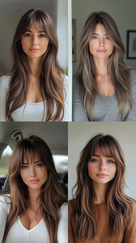 25 Best Curtain Bangs Haircut Ideas to Make You Look Awesome Long Fine Hair With Curtain Bangs, Haircut For Long Hair Round Face Indian, Long Curtain Bangs Medium Layers Shoulder Length, Curtains Bangs Straight Hair, Curtain Bangs Oval Face Long Hair, Long Hair Current Bangs, Wispy Bangs Blended Into Curtain Bangs, Long Layers With Curtain Bangs Oval Face, Curtain Bangs Long Face Shapes