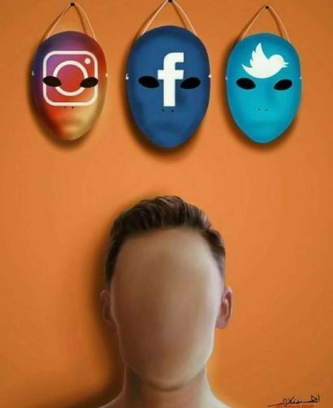 Which mask should I wear today? Interesting Social Media concept #socialmedia #facebook #instagram #twitter #advertising #socialcampaigns #graphicdesign Satirical Illustrations, Social Media Art, Meaningful Pictures, Social Art, Deep Art, Meaningful Art, Conceptual Art, Inspirational Pictures, Surreal Art