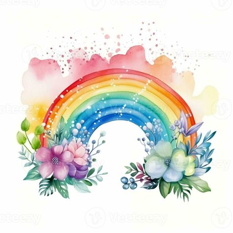 acquerello arcobaleno arte. Stampa, sublimazione, illustrazione, clipart, Immagine per design su un' bianca sfondo. generativo ai Rainbow Images, Cloud Tattoo, Golden Wings, Butterfly Wallpaper Backgrounds, Rainbow Painting, Kids Watercolor, Rainbow Crafts, Rainbow Art, Butterfly Wallpaper