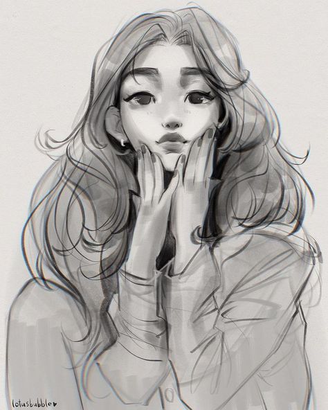 LotusBubble on Instagram Lotus Bubble, Lydia Elaine, Bubble Art, Realism Art, Art Poses, Sketchbook Art Inspiration, Kawaii Art, Art Drawings Sketches, Portrait Drawing