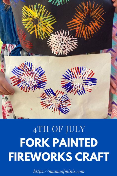 4th of July Fork Painted Fireworks Craft Painted Fireworks, Firework Craft, Eagle Craft, American Flag Crafts, Firework Painting, 4th Of July Crafts, Fireworks Craft, Fireworks Art, Patriotic Art