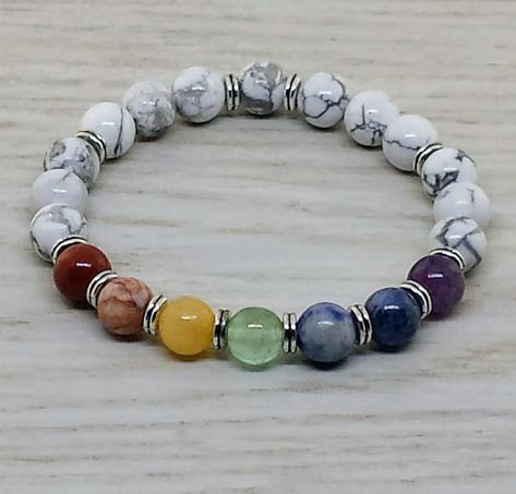 Chakra Bracelet Diy, 7 Chakra Stones, Healing Gemstone Bracelets, Lava Bracelet, Basic Jewelry, Chakra Jewelry, 7 Chakra, Crystal Beads Bracelet, Chakra Bracelet