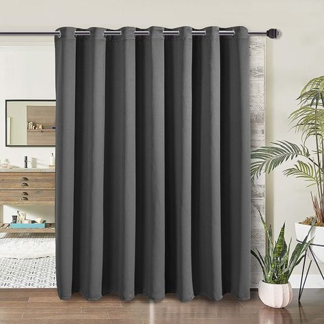 Amazon.com: WONTEX Room Divider Curtain - Privacy Blackout Curtains for Bedroom Partition, Living Room and Shared Office, Thermal Insulated Grommet Curtain Panel for Sliding Door, 8.3ft Wide x 7ft Long, Grey: Home & Kitchen Bedroom Partition, Living Room Sliding Doors, Glass Door Curtains, Extra Wide Curtains, Sliding Glass Door Curtains, Sliding Door Curtains, Patio Door Curtains, Closet Curtains, Divider Curtain