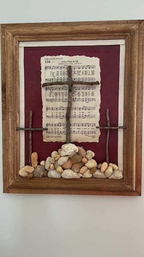 Bible Wood Crafts, Christ Has Risen Art, Hymn Crafts Diy, Wood Plank Projects Diy, Diy Hymnal Crafts, Hymn Art Diy, Jesus Crafts For Adults, Christian Christmas Crafts For Adults, Easter Craft Christian