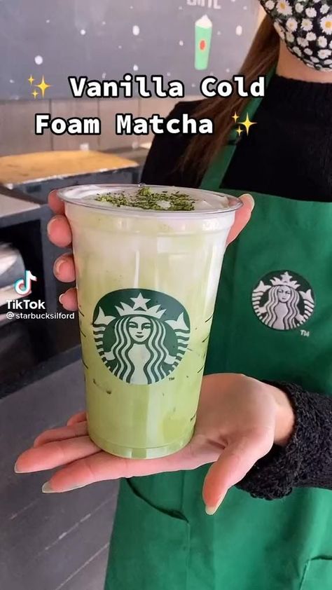 Different Matcha Drinks Starbucks, Matcha Starbucks Recipe, Iced Matcha Latte Recipe Starbucks, Vanilla Cold Foam Matcha, Starbucks Drinks To Try Matcha, Good Matcha Starbucks Drinks, Best Matcha Drink From Starbucks, Matcha Frappe Starbucks, Matcha Recipe Starbucks