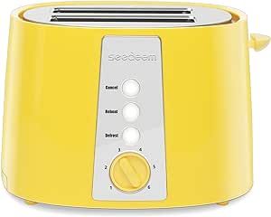 SEEDEEM Toaster 2 Slice, Extra Wide Slot Toaster, 6 Shade Settings, Bread Toaster with Cancel, Defrost, Reheat Function, Extra Wide Slots for Waffle or Bagel, Removable Crumb Tray, 750W, Lemon Yellow Bread Toaster, Coffee Machines, Small Kitchen Appliances, Lemon Yellow, Juicer, Waffles, Slots, Lemon, Tray