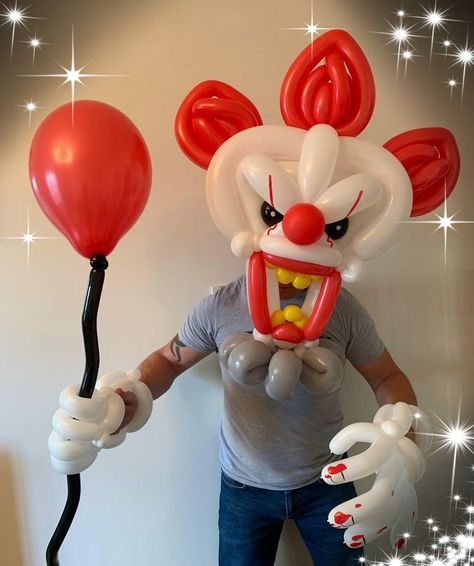 Hello Kitty Balloon Sculpture, Scary Balloons, Globos Halloween, Balloon Costume, Balloon Hats, Baloon Art, Halloween Balloons Decorations, Clown Balloons, Balloon Hat