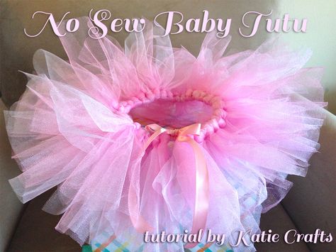 Baby Tutu Diy, Baby Tutu Tutorial, Tulle Dress Diy, No Sew Baby, Homemade Tutu, Baby Blue Prom Dresses, Diy Tutu Dress, Baby Tulle Dress, Diy Tutu Skirt